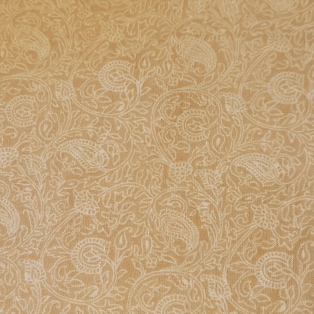 Tan and cream floral paisley cotton quilt filler or backing fabric 1.4 Yrd